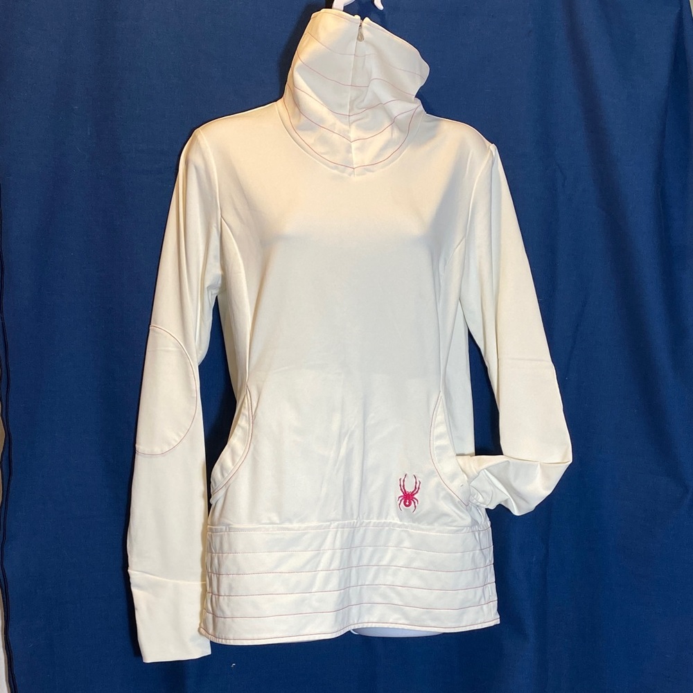 Spyder Women's White High-Neck Quarter-Zip Athletic Performance Top - size-10